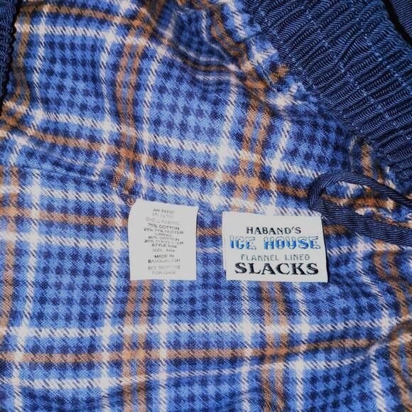 New HABAND Navy Blue Ice House Flannel Lined Slacks 44X29 ProTech - Picture 7 of 7